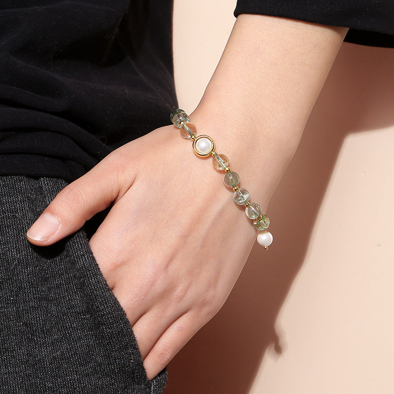 Crystal Green Ghost Pearl Lucky Bracelet