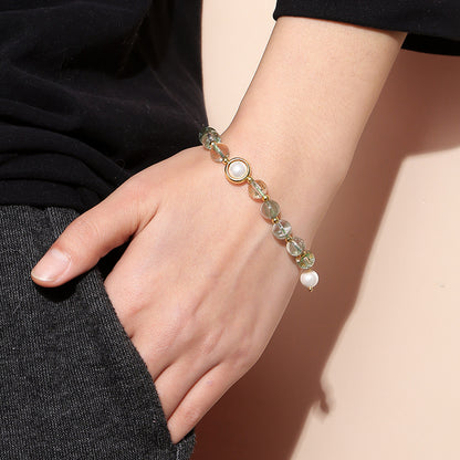 Crystal Green Ghost Pearl Lucky Bracelet