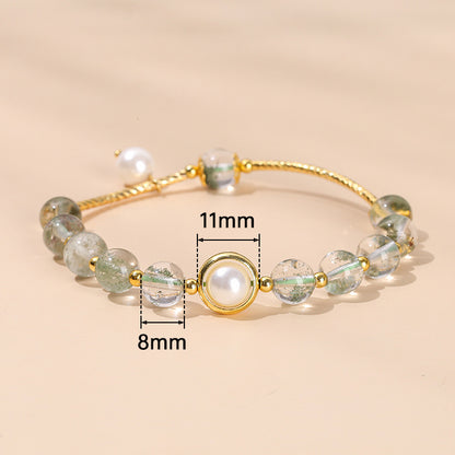 Crystal Green Ghost Pearl Lucky Bracelet