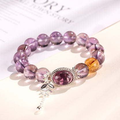 Amethyst egg surface beaded crystal bracelet bracelet bracelet jewelry women's models
