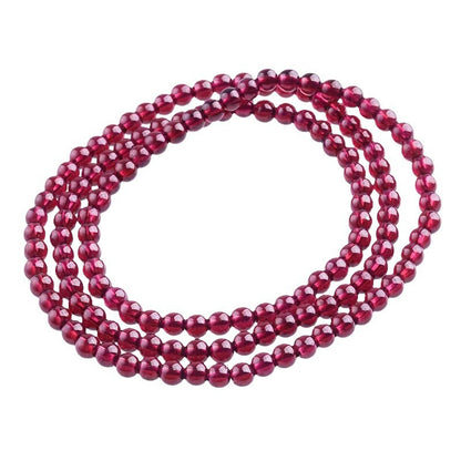 Natural raw garnet A grade burgundy, multi-circle bracelet, women's version three-circle bracelet.