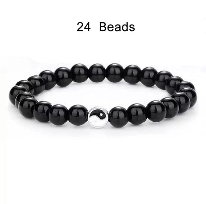 Free Today: Handmade Tai Chi Gossip Turquoise Yin Yang Black and White Bracelet Nourishing Healing Practice