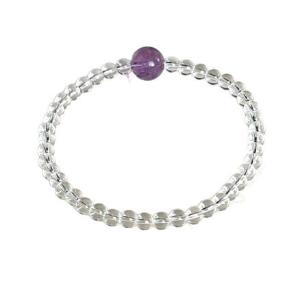 Amethyst bracelet, crystal clear white crystal.