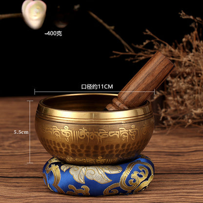 Tibetan six-character mantra Buddhist sound bronze bowl