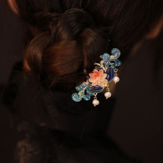 Intangible Cultural Heritage Burnt Blue Hairpin Jewelry