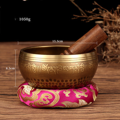 Tibetan six-character mantra Buddhist sound bronze bowl