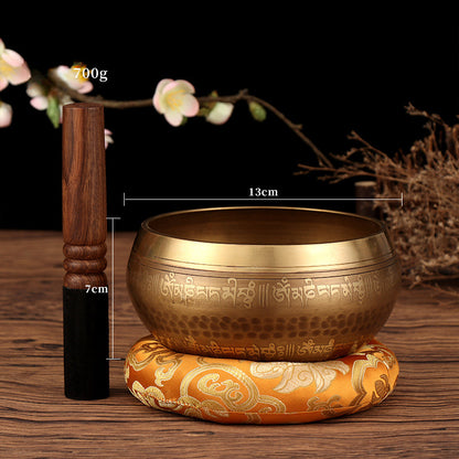 Tibetan six-character mantra Buddhist sound bronze bowl
