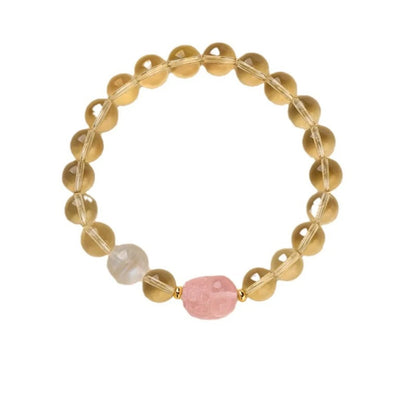 Citrine and rose quartz bracelet