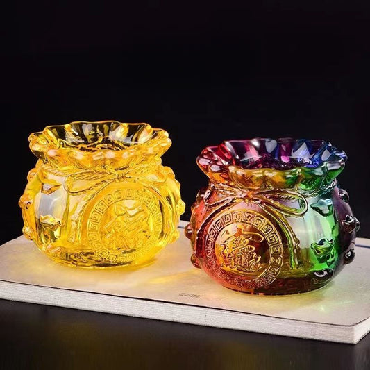 Glazed citrine lucky bag cornucopia