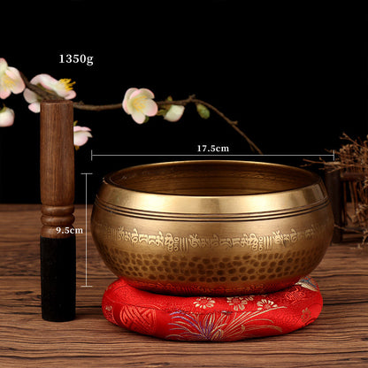 Tibetan six-character mantra Buddhist sound bronze bowl