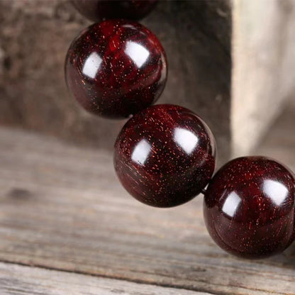 Authentic collection of lobular red sandalwood bracelets for men and women, high-density wooden rotating beads, rosary beads, Buddha beads plate playing sandalwood